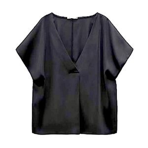New ZARA NWOT Satin Effect Pleated Top